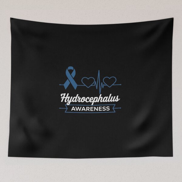 Item preview, Hydrocephalus Awareness Blue Ribbon Heartbeat Support Love designed and sold by BlassmausArt.