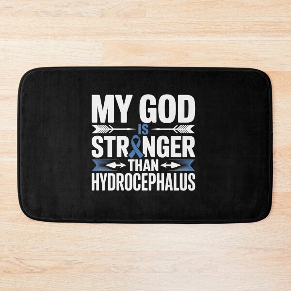 Item preview, Hydrocephalus Awareness Blue Ribbon Support Quote Faith God designed and sold by BlassmausArt.