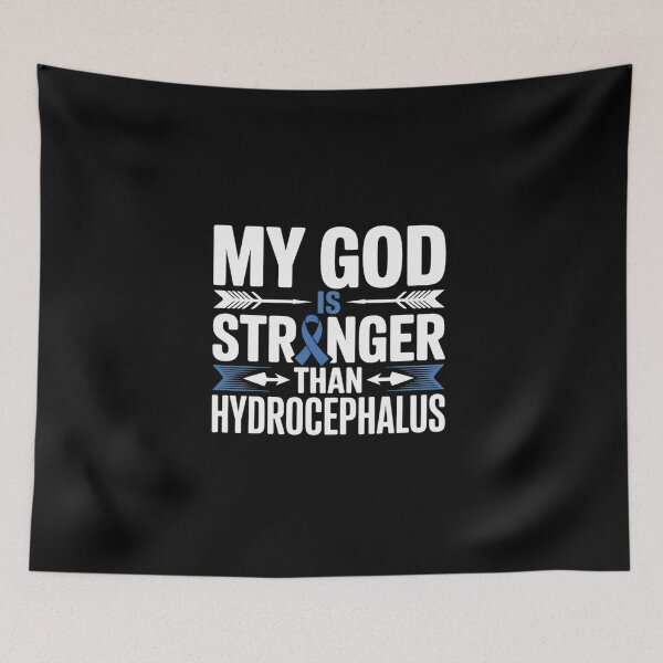 Item preview, Hydrocephalus Awareness Blue Ribbon Support Quote Faith God designed and sold by BlassmausArt.