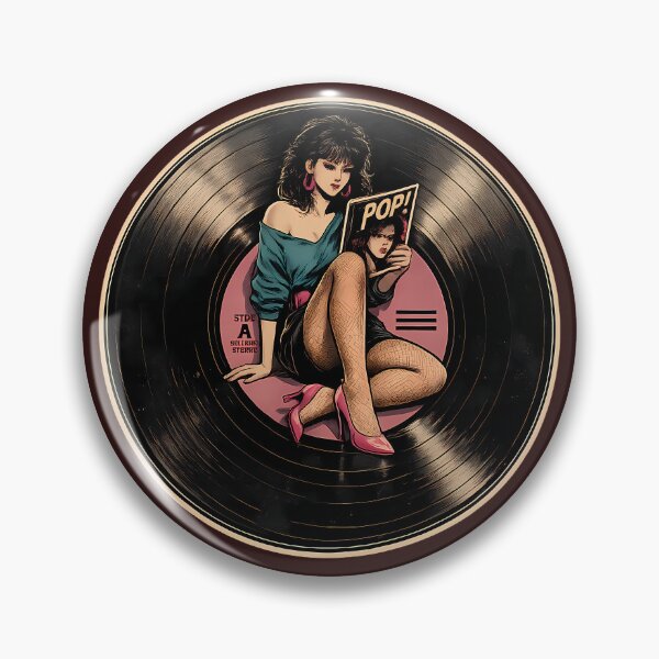 Item preview, Retro Vinyl Girl Pop Art | 80s Disco Aesthetic Record Design designed and sold by Irysek.
