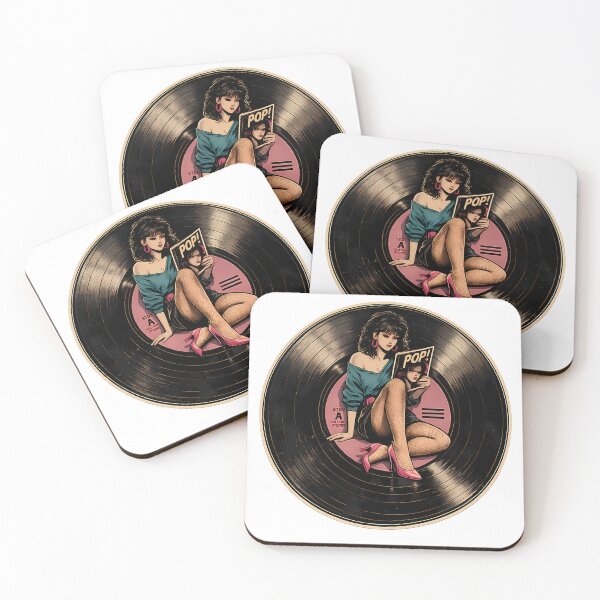 Item preview, Retro Vinyl Girl Pop Art | 80s Disco Aesthetic Record Design designed and sold by Irysek.