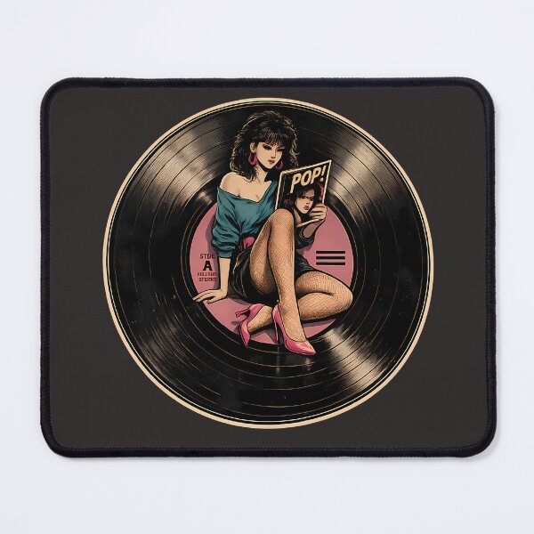 Item preview, Retro Vinyl Girl Pop Art | 80s Disco Aesthetic Record Design designed and sold by Irysek.