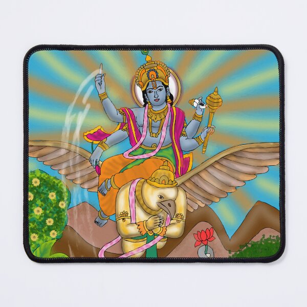 Item preview, Lord Vishnu Divine Hindu God Design | Spiritual Cosmic Protector Artwork designed and sold by Harshit_Digital_Arts.
