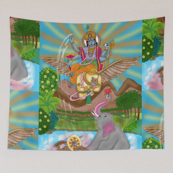 Item preview, Lord Vishnu Divine Hindu God Design | Spiritual Cosmic Protector Artwork designed and sold by Harshit_Digital_Arts.