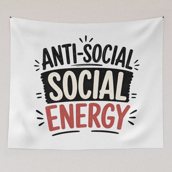 Item preview, Anti-Social Social Energy – Modern Minimalist Typography Quote designed and sold by TommyArt94.