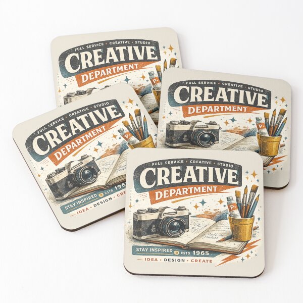 Item preview, Stay Inspired – Vintage Creative Tools Illustration designed and sold by Vals Crafts Creations Studio.
