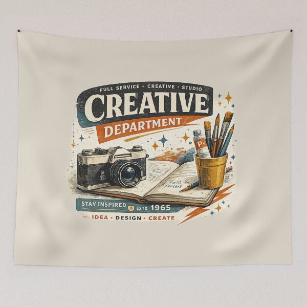 Item preview, Stay Inspired – Vintage Creative Tools Illustration designed and sold by Vals Crafts Creations Studio.