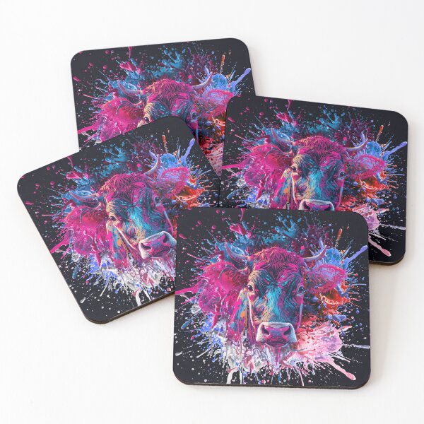 Item preview, Colorful Abstract Horned Bull Portrait Painting designed and sold by alvinavery.