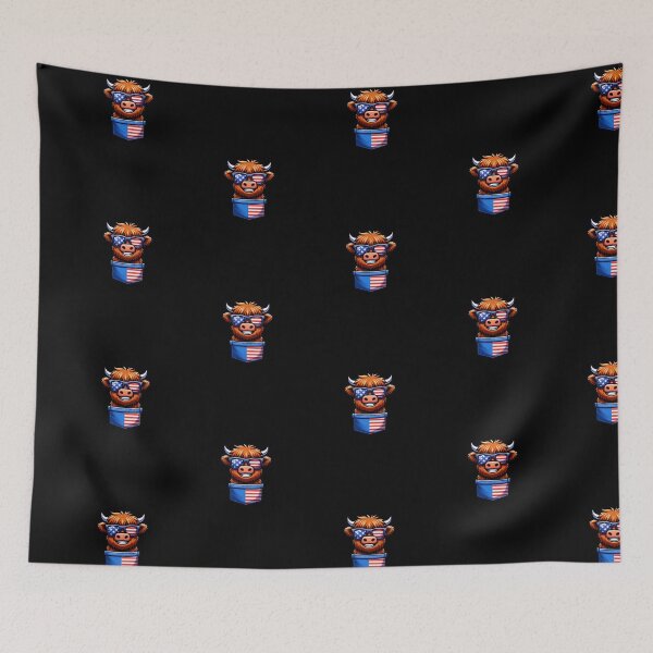 Item preview, Funny Highland Cow 4th July USA Flag America Boys Girls Kids designed and sold by rafaeltto.
