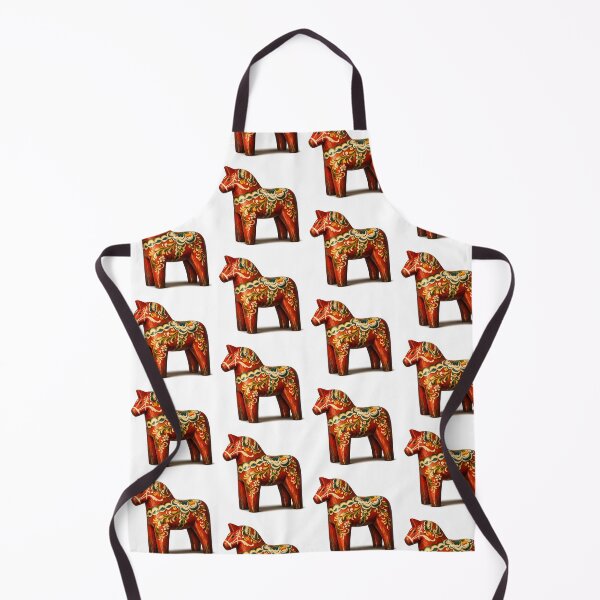 Item preview, Swedish Dala Horse 3D Wood Carved Folk Art Illustration designed and sold by LainCellJapan.