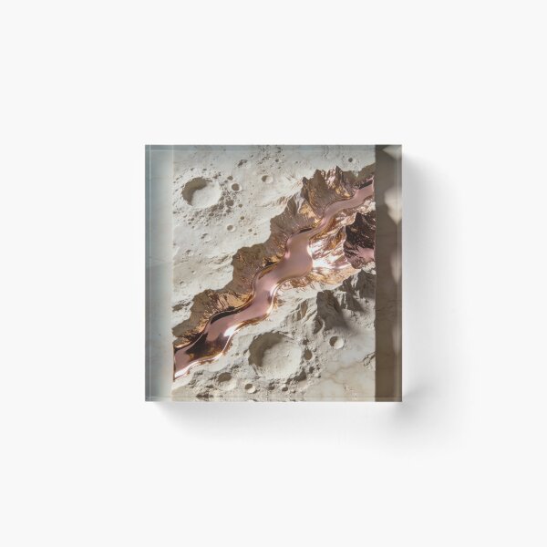Item preview, Lunar Zen Relief - Luxury 3D Stone & Molten Rose Gold Topography designed and sold by sana designer.