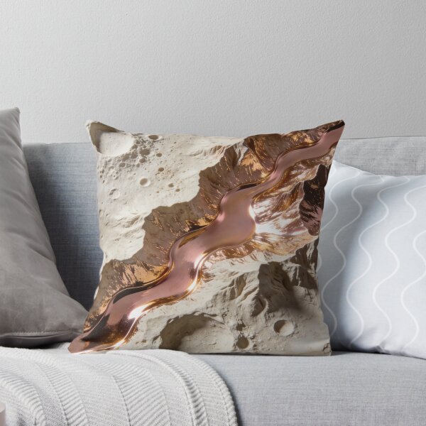 Item preview, Lunar Zen Relief - Luxury 3D Stone & Molten Rose Gold Topography designed and sold by sana designer.
