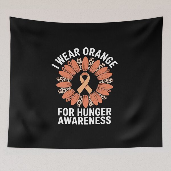 Item preview, I Wear Orange For Hunger Awareness Sunflower Orange Ribbon designed and sold by BlassmausArt.
