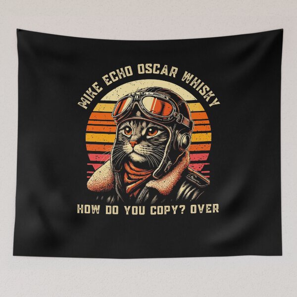 Item preview, Cat Pilot Mike Echo Oscar Whisky How Do You Copy MEOW designed and sold by tshirtexpressiv.