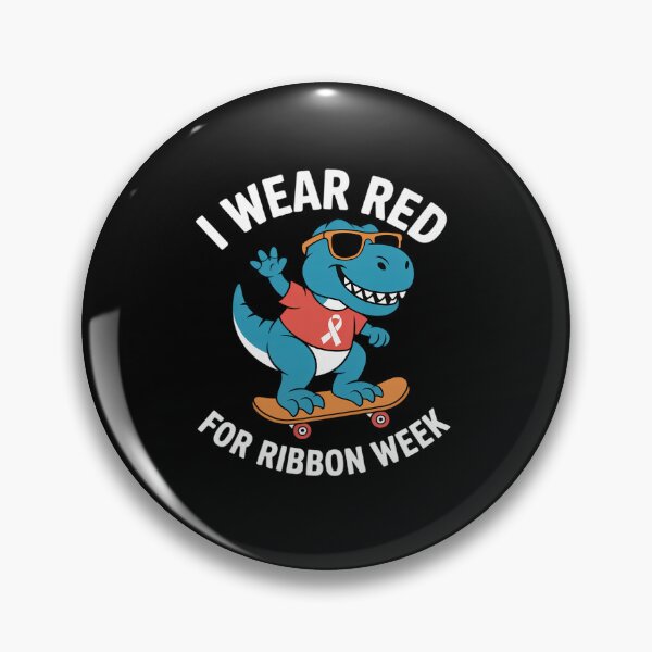 Item preview, I Wear Red For Ribbon Week Awareness Trex Boy designed and sold by BlassmausArt.