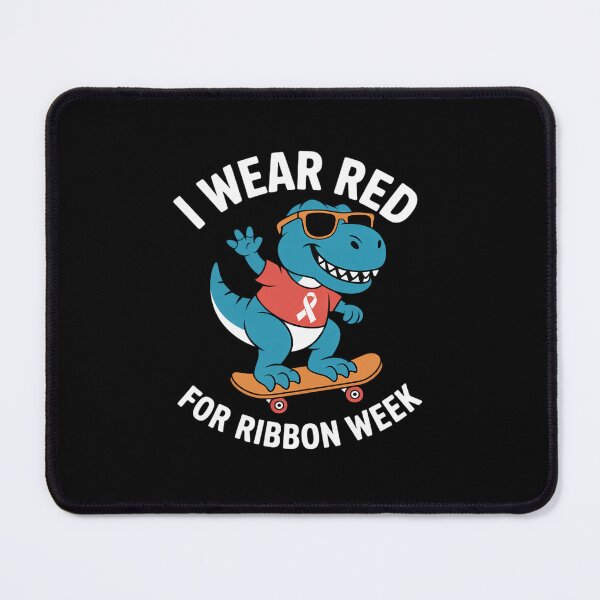 Item preview, I Wear Red For Ribbon Week Awareness Trex Boy designed and sold by BlassmausArt.