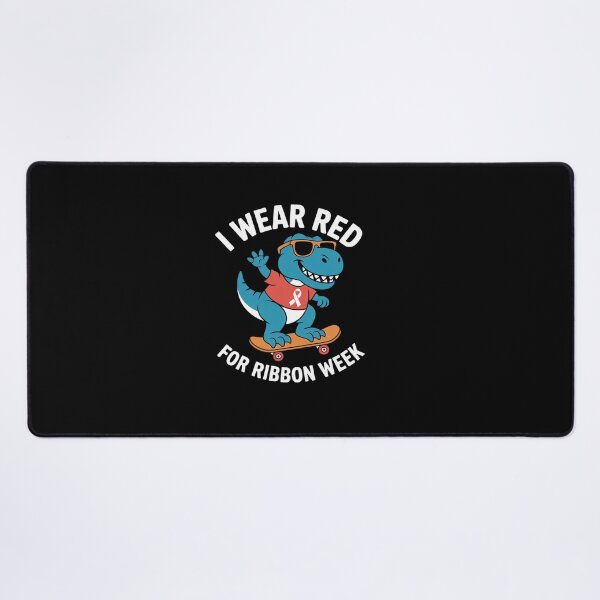 Item preview, I Wear Red For Ribbon Week Awareness Trex Boy designed and sold by BlassmausArt.
