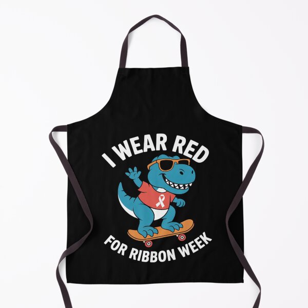 Item preview, I Wear Red For Ribbon Week Awareness Trex Boy designed and sold by BlassmausArt.