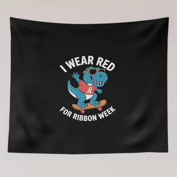 Item preview, I Wear Red For Ribbon Week Awareness Trex Boy designed and sold by BlassmausArt.