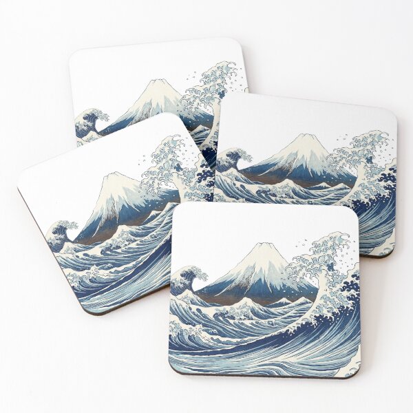 Item preview, Mount Fuji & Great Wave Japanese Ukiyo-e Style Art Print designed and sold by vekotpu.