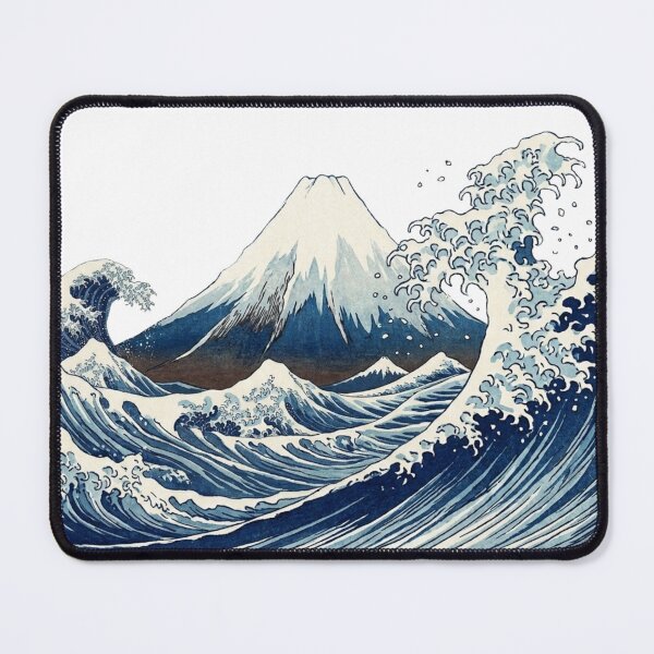 Item preview, Mount Fuji & Great Wave Japanese Ukiyo-e Style Art Print designed and sold by vekotpu.