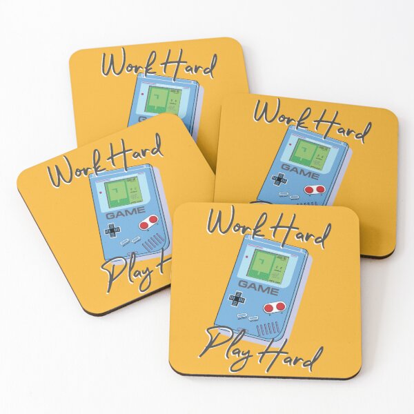 Item preview, Work Hard Play Hard Retro Handheld Gamer Quote designed and sold by MrGlayga.