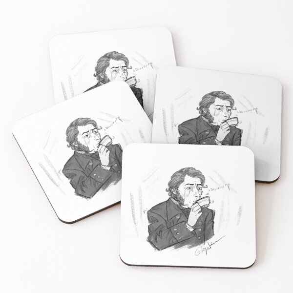 Item preview, Lt Le Vesconte from The Terror having a cry while drinking tea designed and sold by CalliopeArtShop.