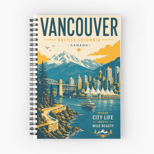 Item preview, Vancouver Skyline Retro Coastal Travel Art designed and sold by Eclipse 3699.