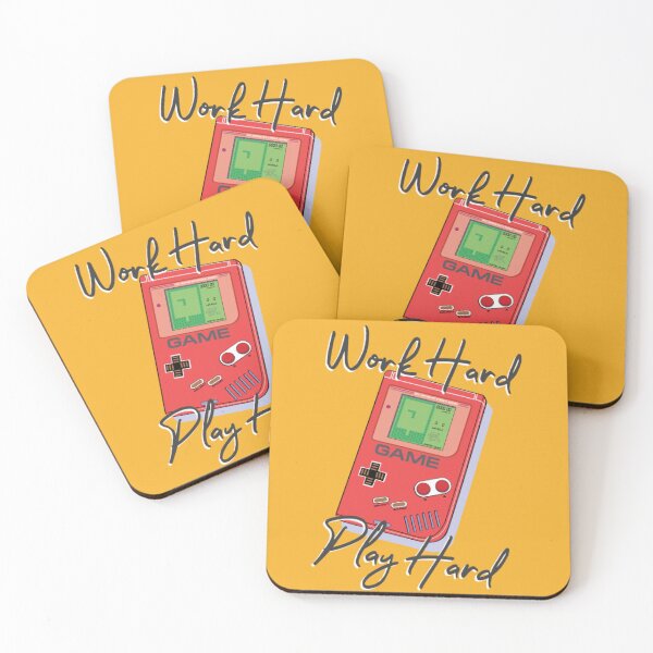 Item preview, Work Hard Play Hard Retro Handheld Gamer Quote designed and sold by MrGlayga.