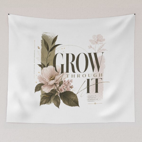 Item preview, Grow Through It – Botanical Floral Art designed and sold by Vals Crafts Creations Studio.