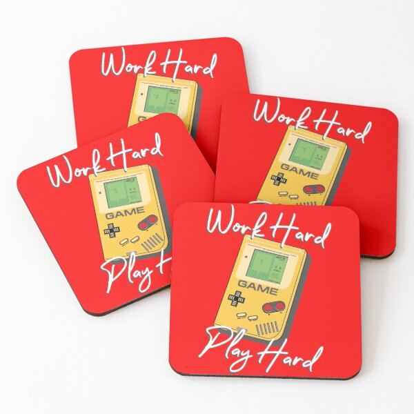 Item preview, Work Hard Play Hard Retro Handheld Gamer Quote designed and sold by MrGlayga.