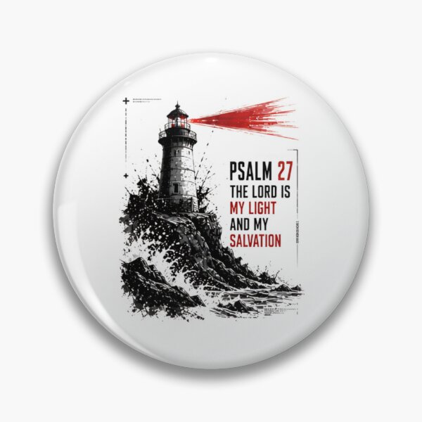 Item preview, PSALM 27 THE LORD IS MY LIGHT AND MY SALVATION - Lighthouse Beacon Graphic designed and sold by Faithloveshop.