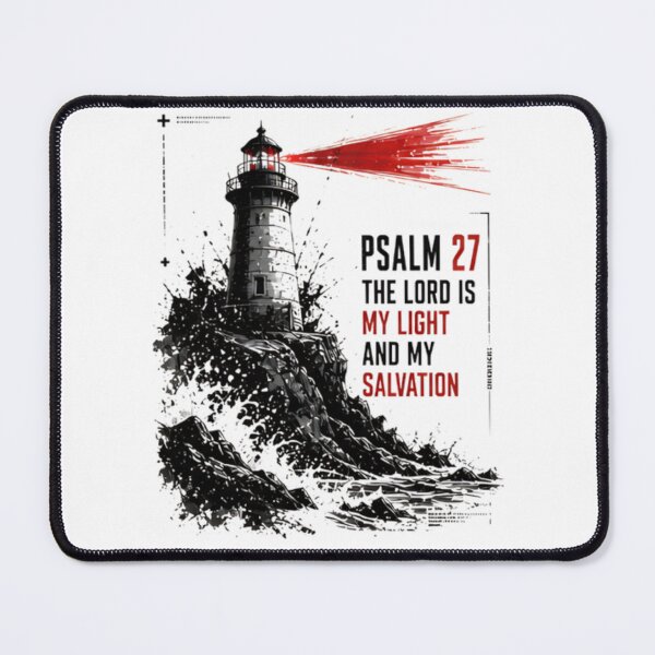 Item preview, PSALM 27 THE LORD IS MY LIGHT AND MY SALVATION - Lighthouse Beacon Graphic designed and sold by Faithloveshop.