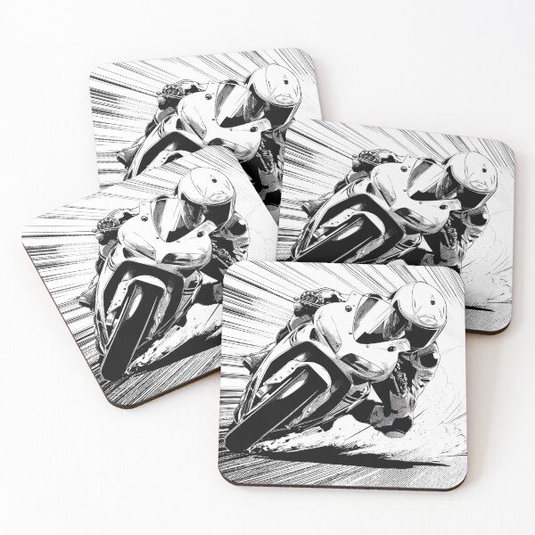 Item preview, Black and white vector motorcycle racer designed and sold by dcrc.