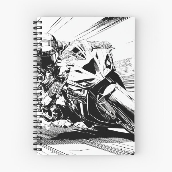 Item preview, Black and white vector motorcycle racer designed and sold by dcrc.