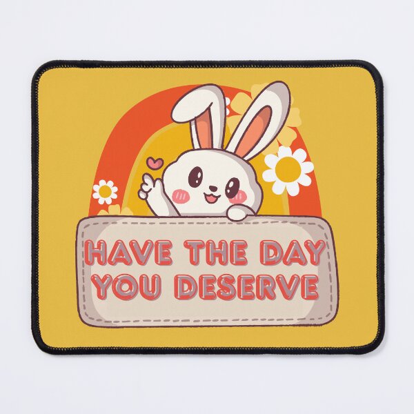 Aperçu de l'œuvre Passe une journée que tu mérites ! Mignon petit lapin créée et vendue par coodoosandco.