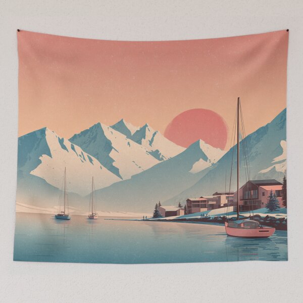 Aperçu de l'œuvre Coucher de soleil sur Harbor Town créée et vendue par bubblyrainbow.