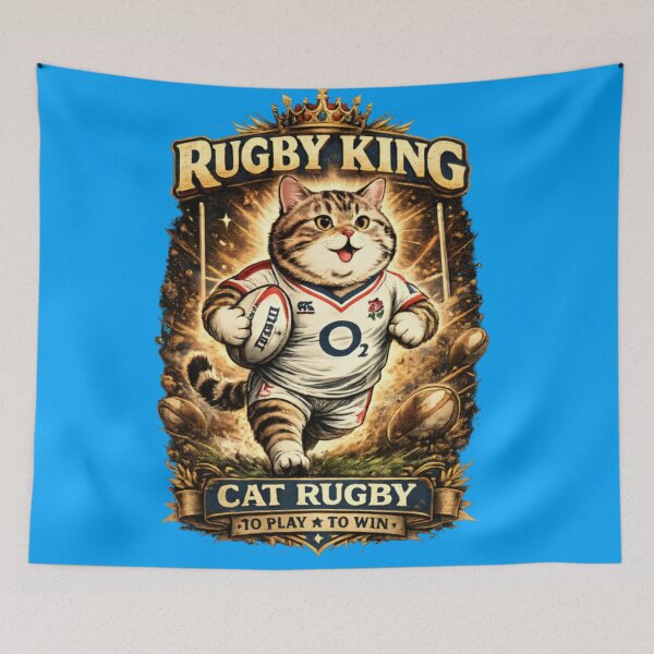 Item preview, Rugby King Cat – Funny Cat Rugby Vintage Sports  designed and sold by CatLovers Studio.