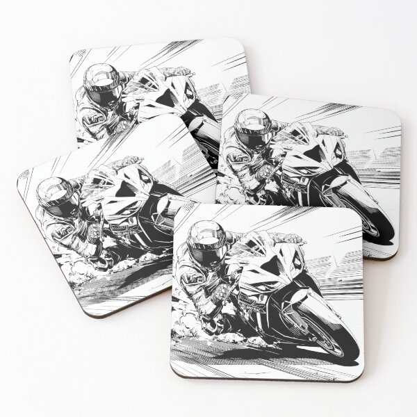 Item preview, Black and white vector motorcycle racer designed and sold by dcrc.