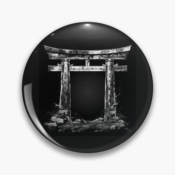 Item preview, Ancient Torii Gate in Black and White – Japanese Shrine Portal Art designed and sold by inkoutninja.