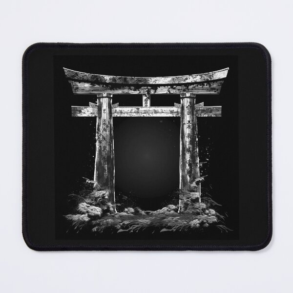 Item preview, Ancient Torii Gate in Black and White – Japanese Shrine Portal Art designed and sold by inkoutninja.