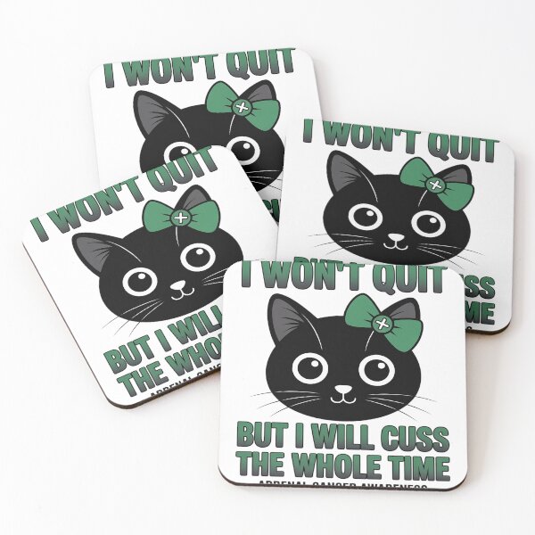 Item preview, I Won't Quit Adrenal Cancer Awareness Ribbon Green designed and sold by fferomananul.