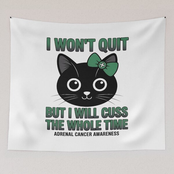 Item preview, I Won't Quit Adrenal Cancer Awareness Ribbon Green designed and sold by fferomananul.