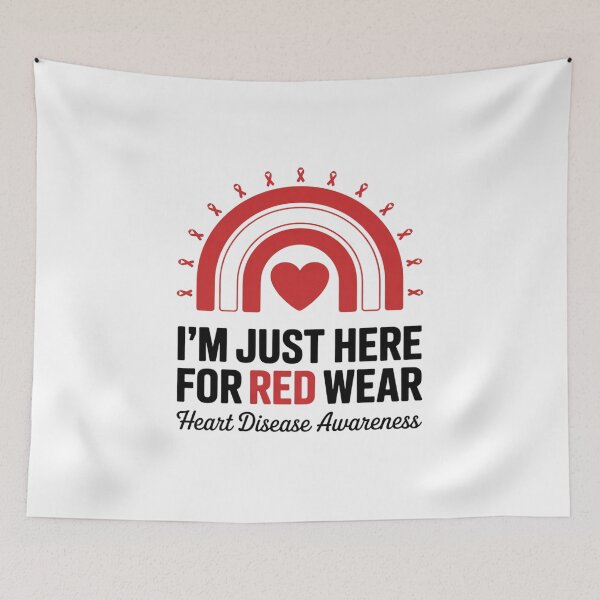 Item preview, I´m just here for Red wear Rainbow Heart Disease Awareness designed and sold by fferomananul.