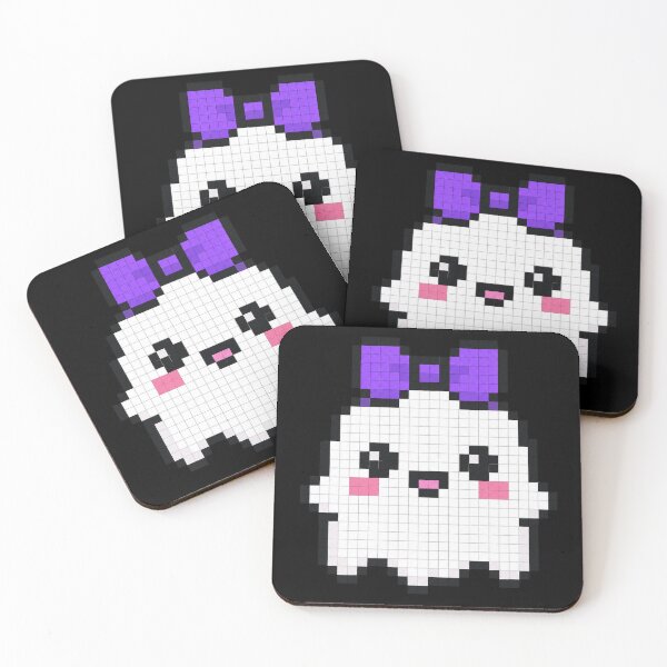 Item preview, Pixelated Kawaii Ghost with Purple Headbow designed and sold by Questionable Taste.