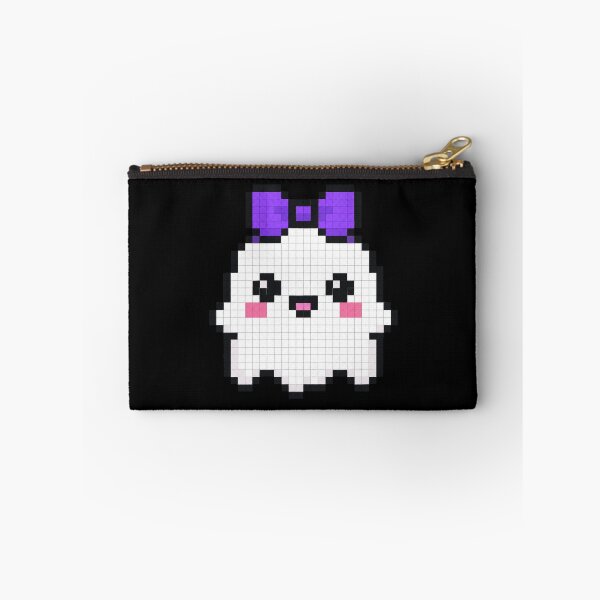 Item preview, Pixelated Kawaii Ghost with Purple Headbow designed and sold by Questionable Taste.