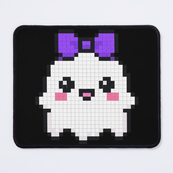 Item preview, Pixelated Kawaii Ghost with Purple Headbow designed and sold by Questionable Taste.