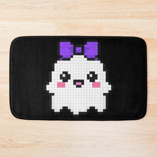 Item preview, Pixelated Kawaii Ghost with Purple Headbow designed and sold by Questionable Taste.