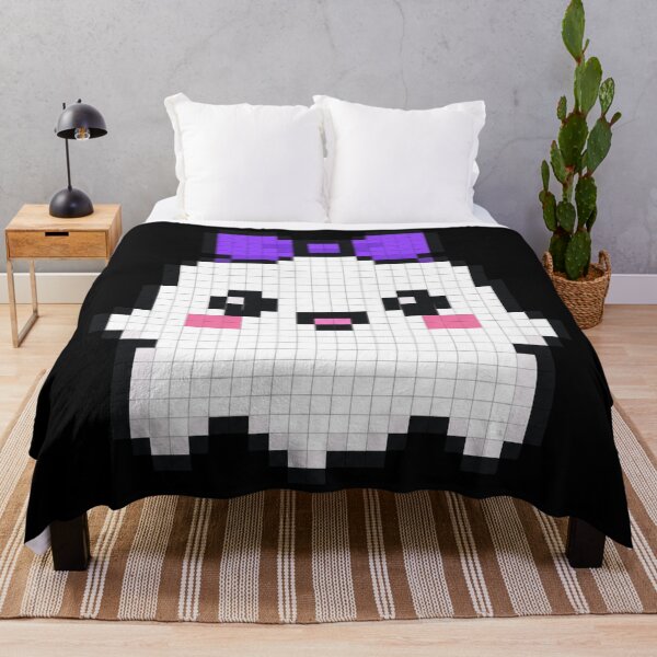 Item preview, Pixelated Kawaii Ghost with Purple Headbow designed and sold by Questionable Taste.