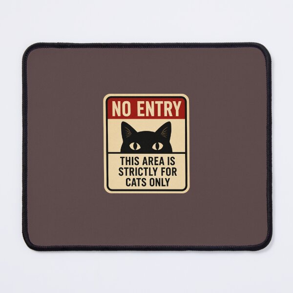 Item preview, No Entry Cat Zone Funny Cat Sign Vintage Warning Style Design designed and sold by Mindworx21.